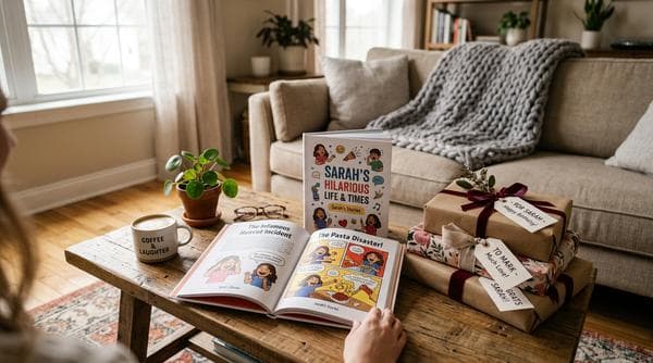 Personalized gifts for adults including a custom funny book