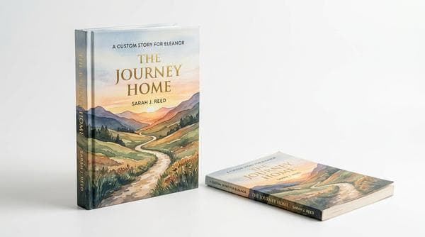 Hardcover and paperback personalized books side by side