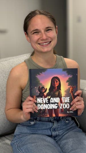 Friend holding a custom roast-style personalized book gift